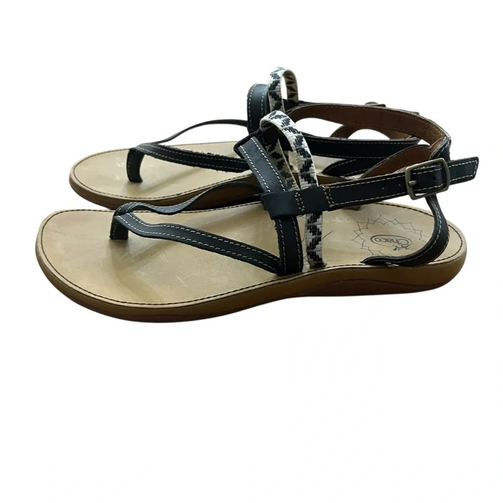 Chaco’s Women’s Loveland Dolman Black Leather Webbing Adjustable Sandal SZ 7 - Picture 5 of 12